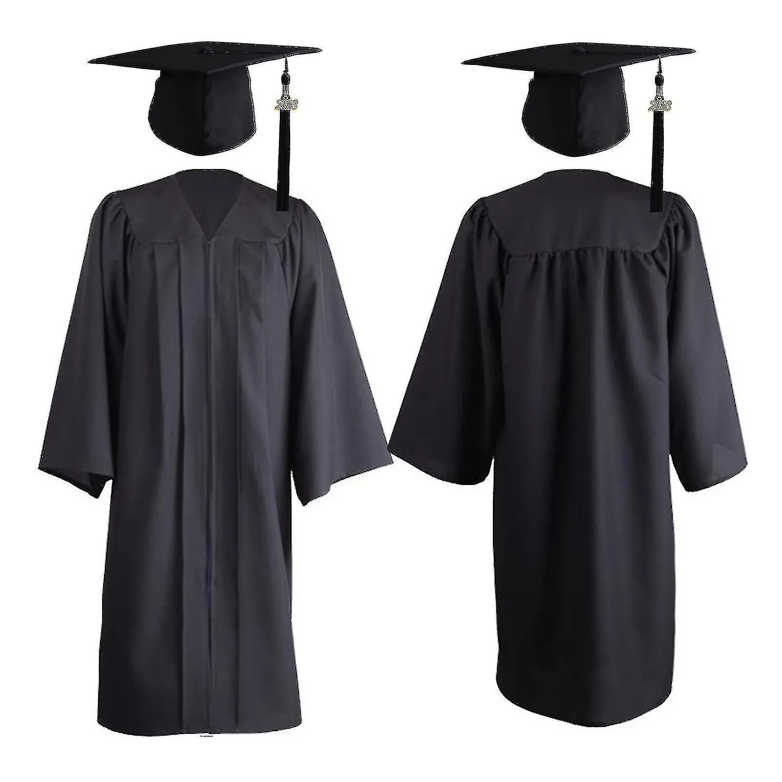 1 conjunto de uniforme de graduación unisex con sombrero de graduación con cremallera borla