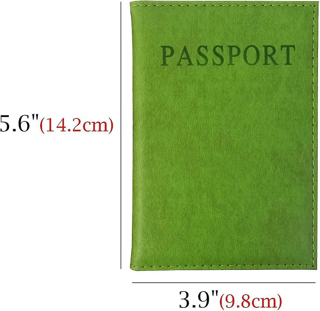 2pcs Artificial Leather Passport Holder Cover Passport Case For Men And Women Orange And Green