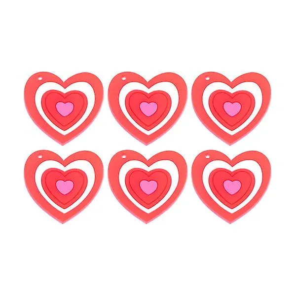 6PCS VALENTINE DAY FLASHING BROOCH ROMANTIC HEARTSHAPED LUMINOUS BADGE HEARTSHAPED LUMINOUS BREASTPIN PIN PLASTIC BROOCH FOR P