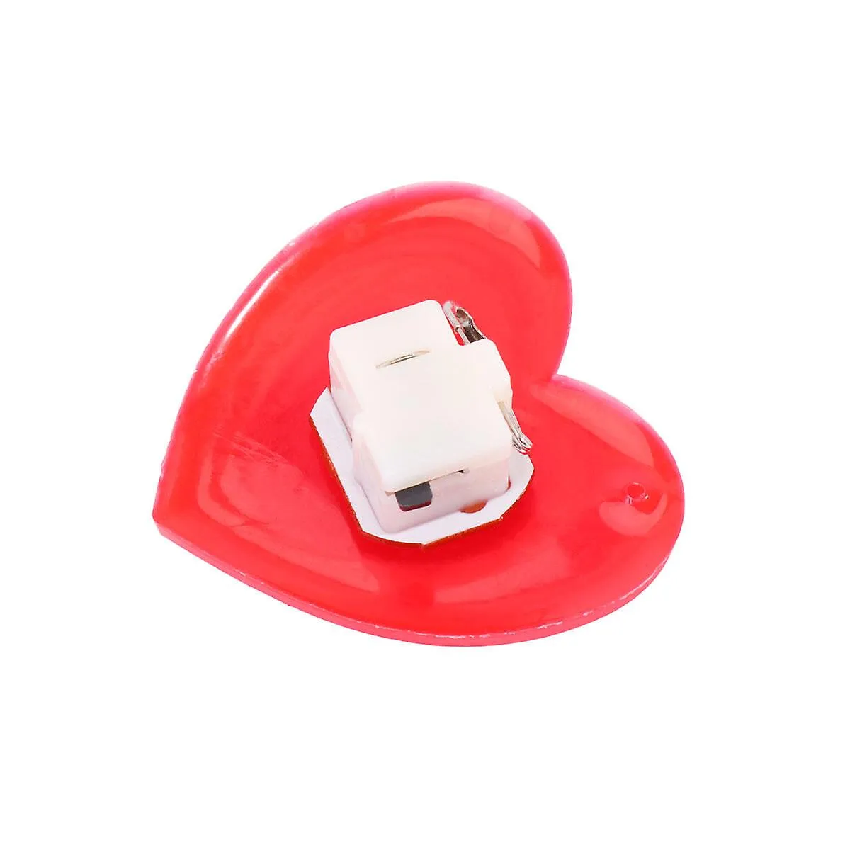 6PCS VALENTINE DAY FLASHING BROOCH ROMANTIC HEARTSHAPED LUMINOUS BADGE HEARTSHAPED LUMINOUS BREASTPIN PIN PLASTIC BROOCH FOR P