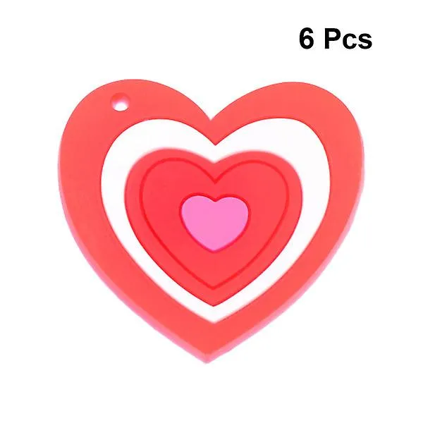 6PCS VALENTINE DAY FLASHING BROOCH ROMANTIC HEARTSHAPED LUMINOUS BADGE HEARTSHAPED LUMINOUS BREASTPIN PIN PLASTIC BROOCH FOR P