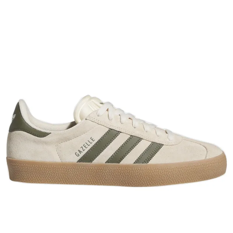 ADIDAS Gazelle ADV Ecru Tint / Focus Olive / Gum skate sneakers