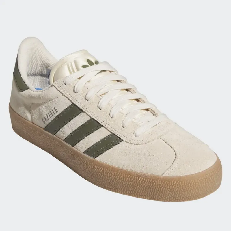 ADIDAS Gazelle ADV Ecru Tint / Focus Olive / Gum skate sneakers