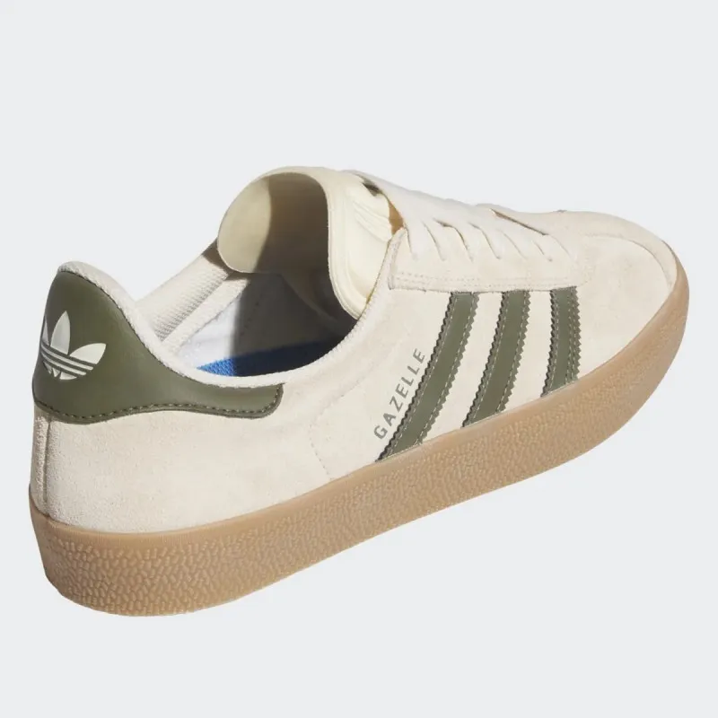 ADIDAS Gazelle ADV Ecru Tint / Focus Olive / Gum skate sneakers