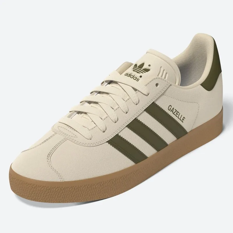 ADIDAS Gazelle ADV Ecru Tint / Focus Olive / Gum skate sneakers
