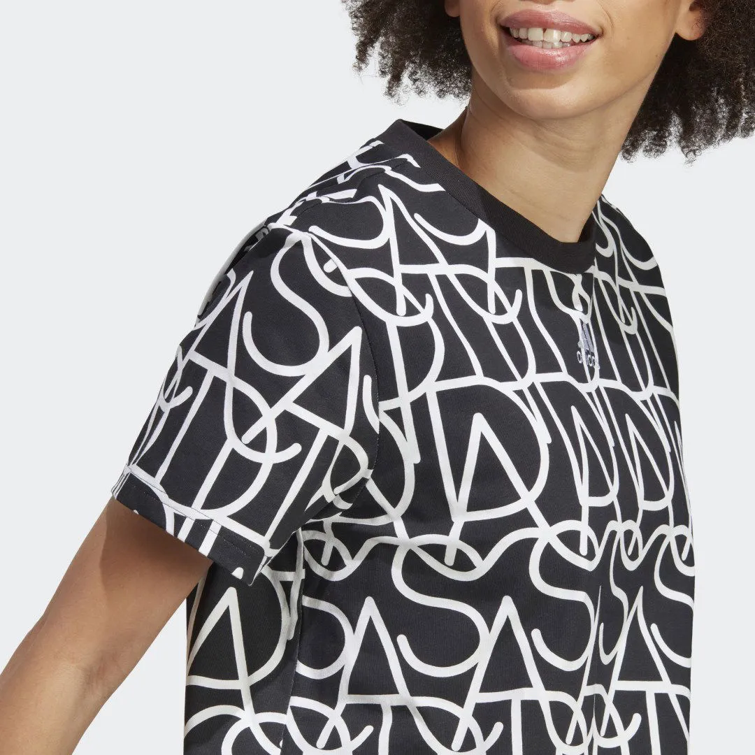 adidas Originals Allover adidas Graphic Boyfriend Tee