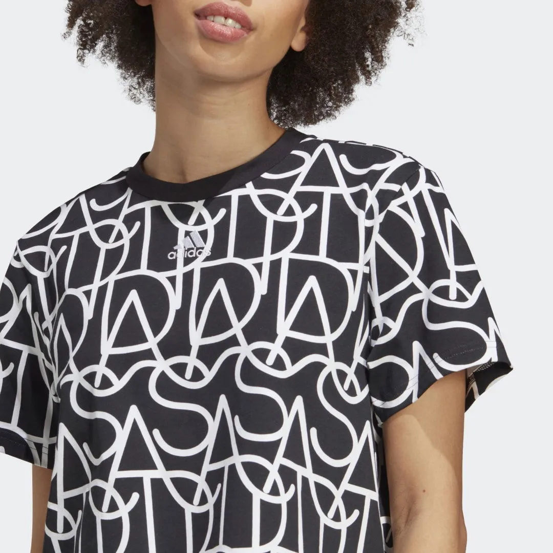 adidas Originals Allover adidas Graphic Boyfriend Tee