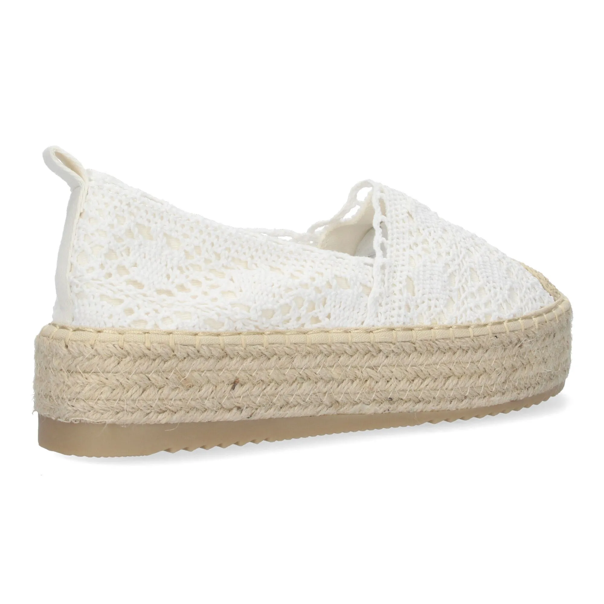 ALPARGATAS CóMODAS DE ENCAJE EN YUTE COLOR BLANCO EC3091