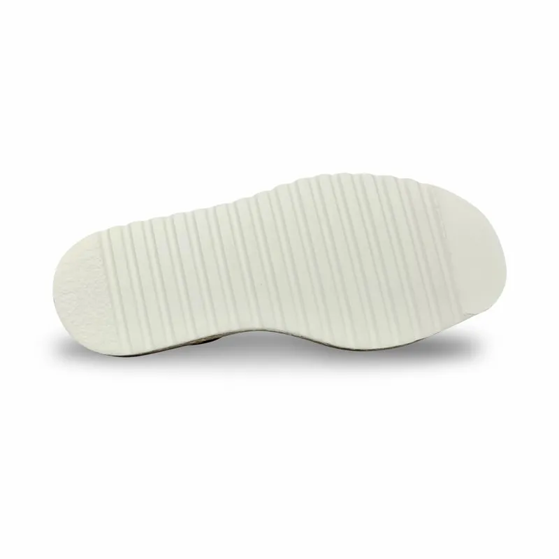 Avarcas Menorquinas Plataforma Mujer Piel Trenzada Plantilla Acolchada 10462 Blanco, de C. Ortuño