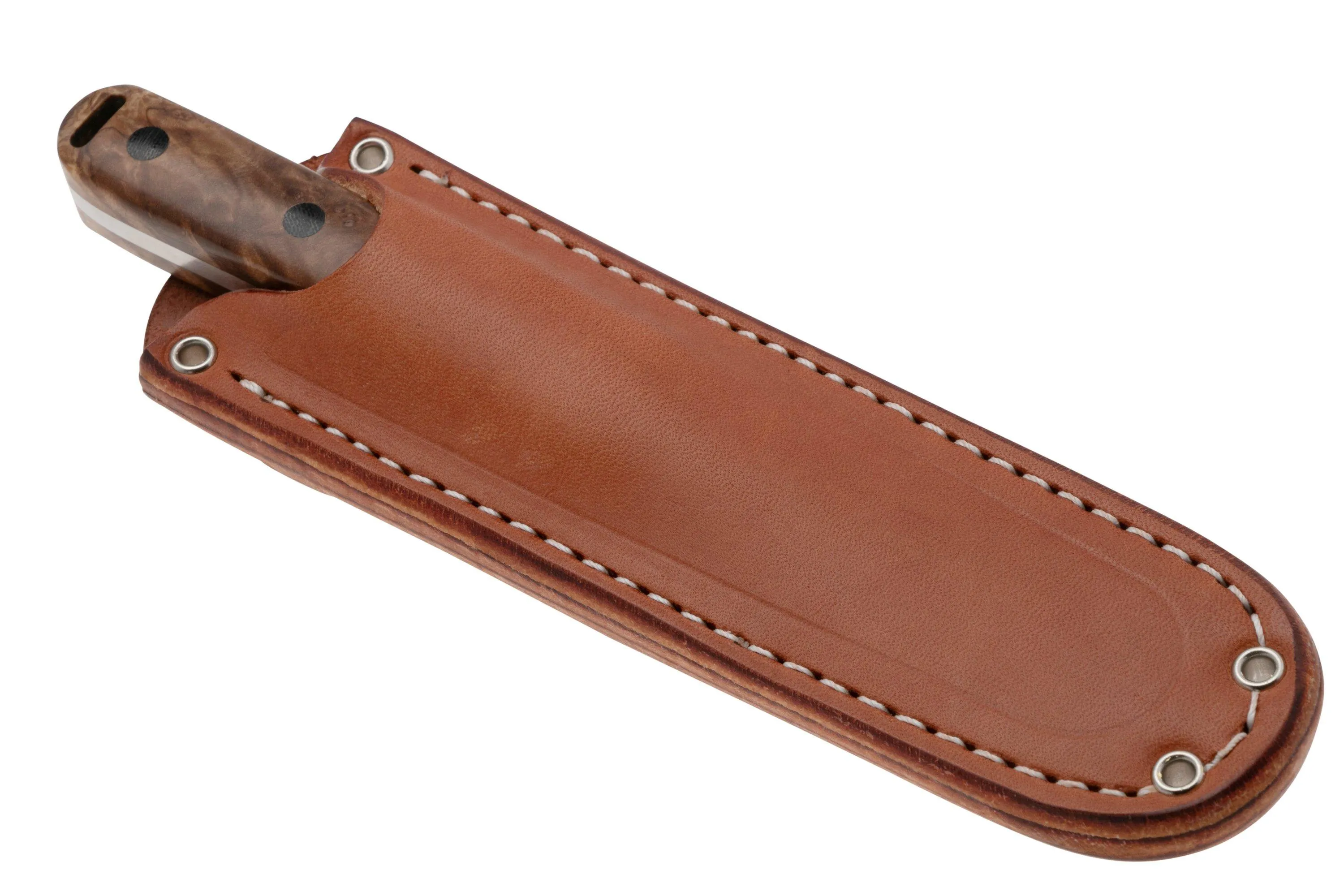Bark River Kitsuné CPM 154 Natural Maple Burl Black Micarta Bolster and Pins, cuchillo fijo