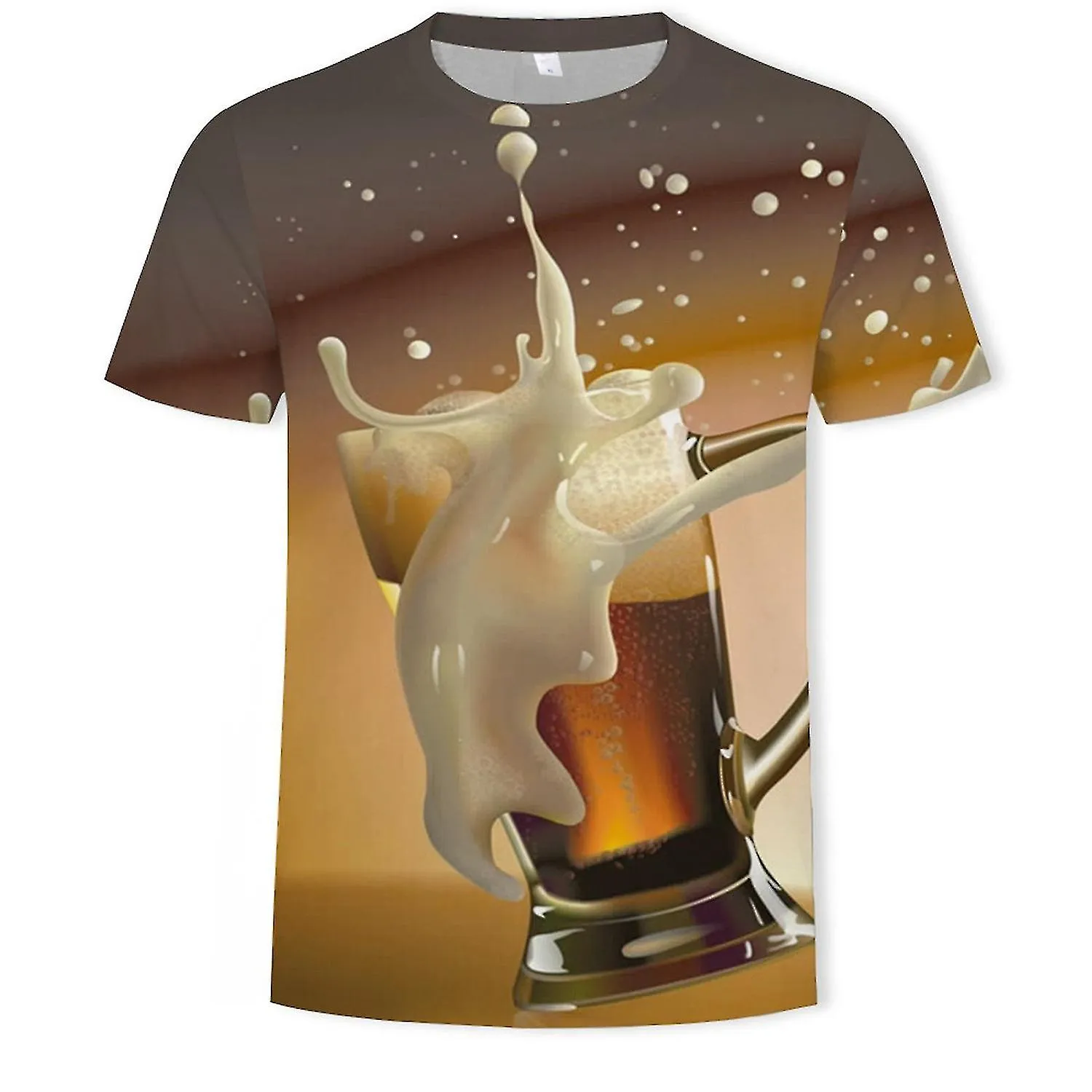 BEER BUBBLE 3D DIGITAL PRINT CAMISETA DE MANGA CORTA PARA HOMBRE XXS5XL