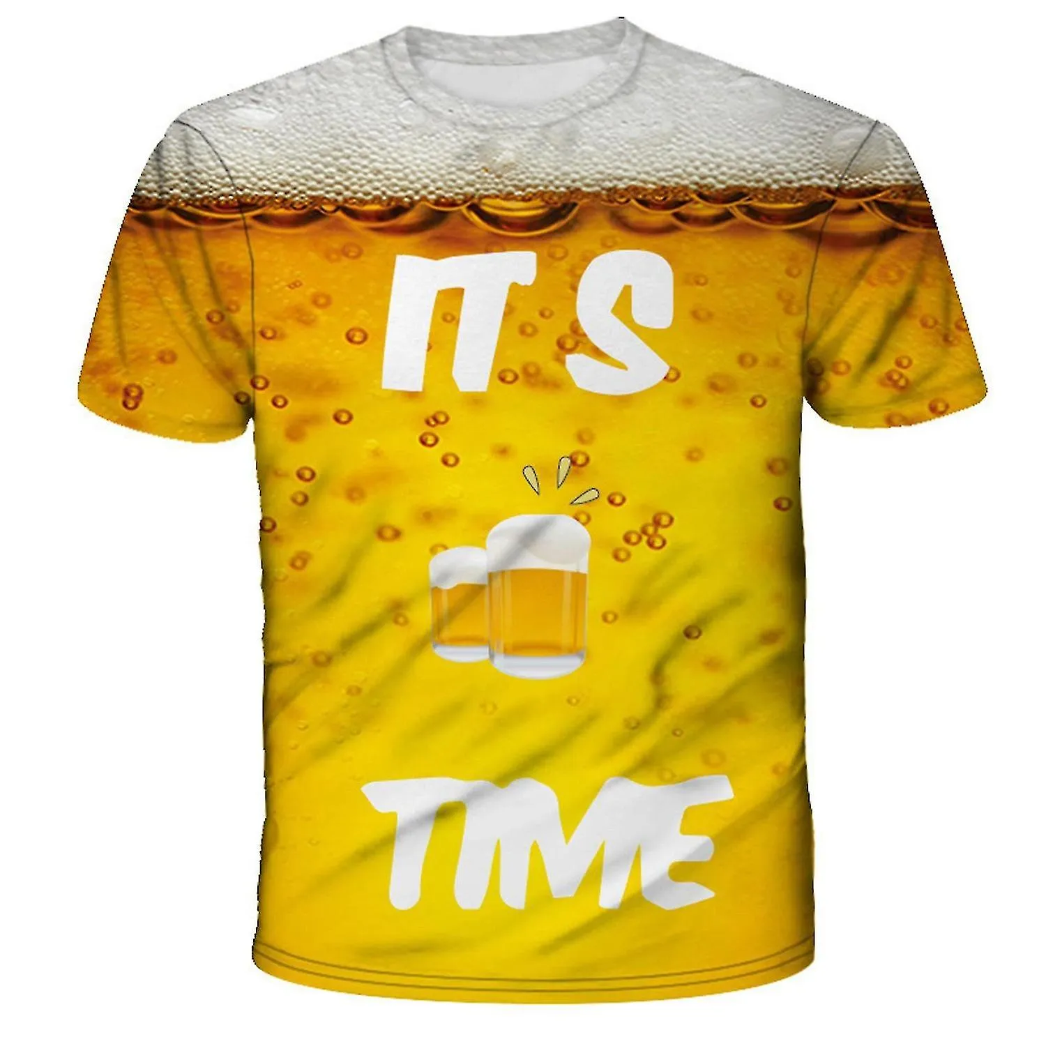 BEER BUBBLE 3D DIGITAL PRINT CAMISETA DE MANGA CORTA PARA HOMBRE XXS5XL