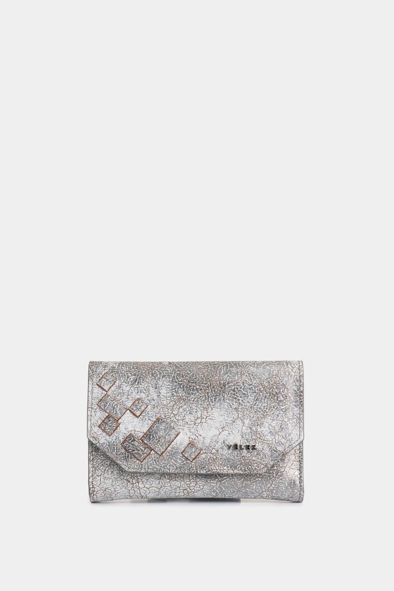 Billetera Bravo de cuero folia para mujer detalle tejido