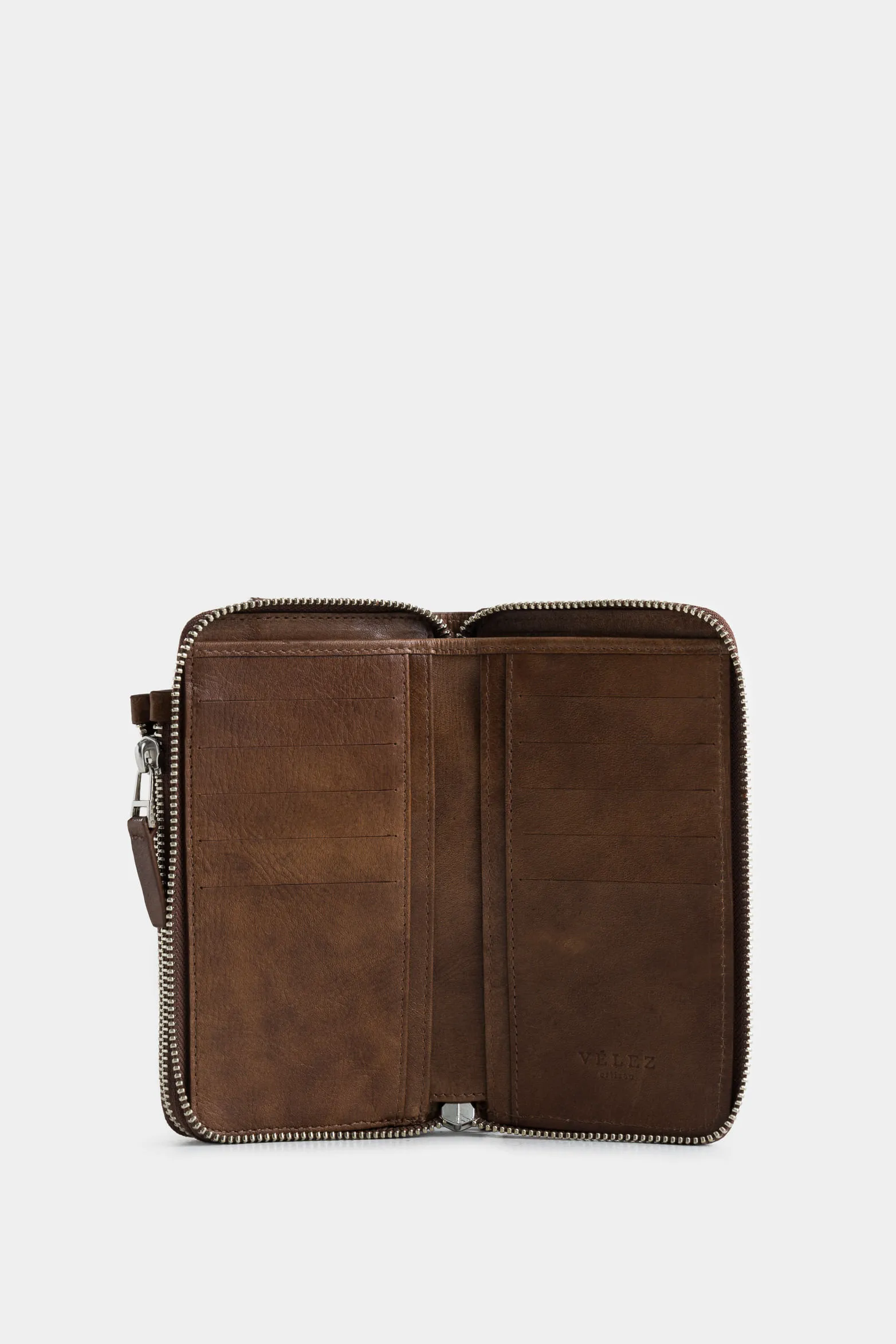Billetera halo de cuero para hombre porta celular