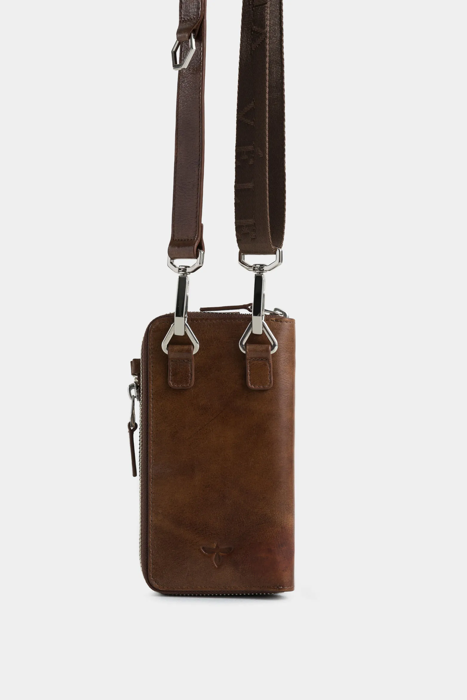 Billetera halo de cuero para hombre porta celular