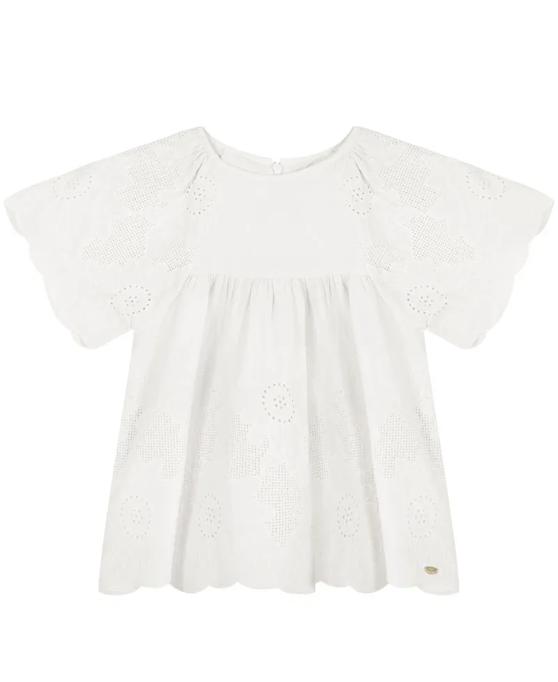 Blusa Niña TARTINE ET CHOCOLAT Voile Bordado Crudo