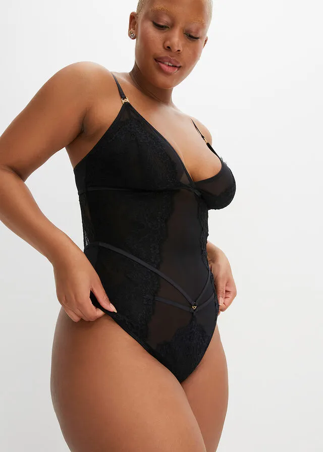 Body con tanga sin aros Negro