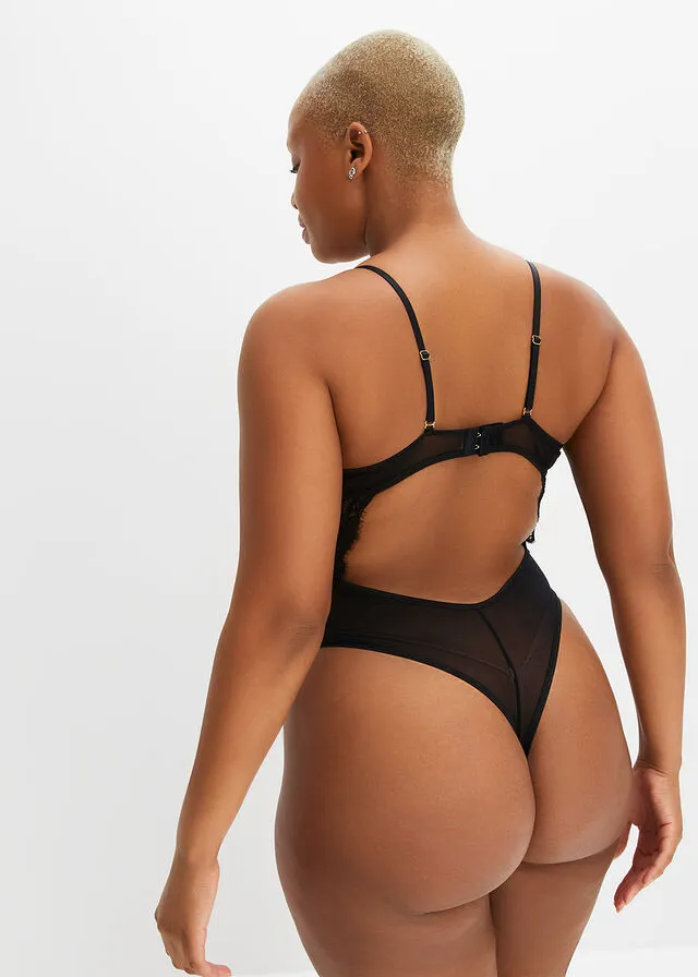 Body con tanga sin aros Negro