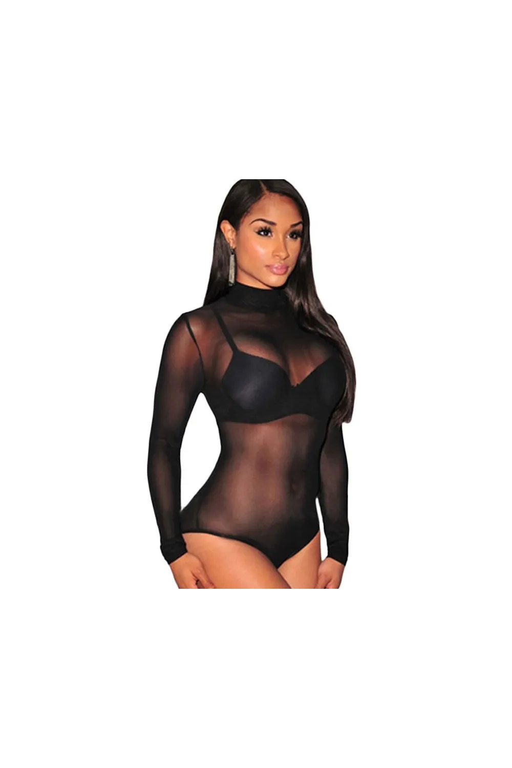 Body tipo tanga de tul negro