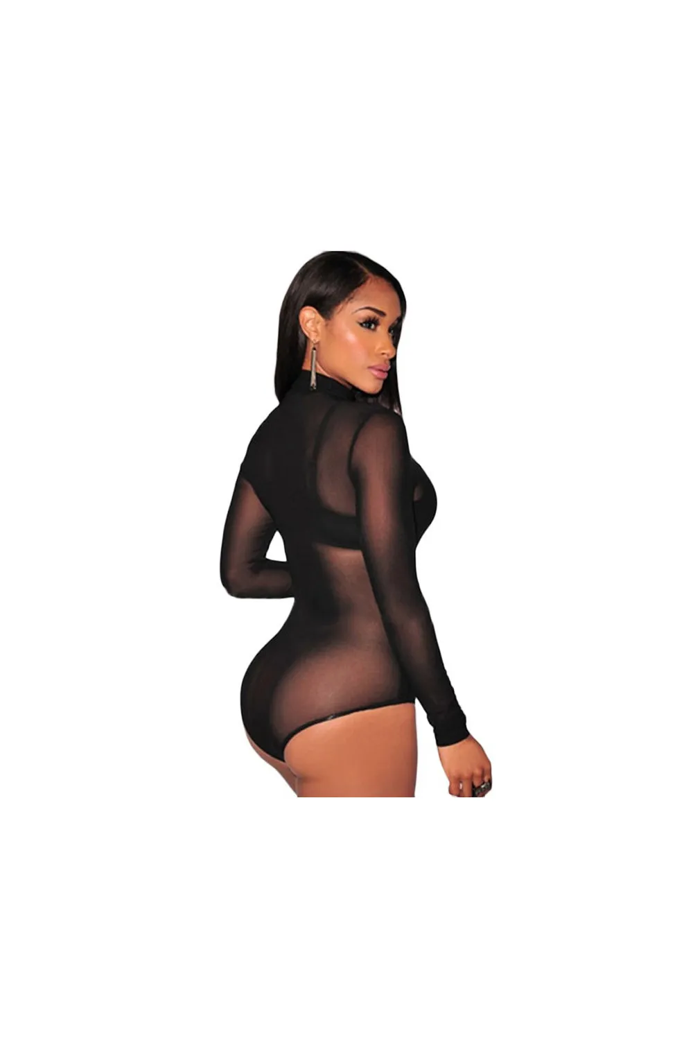 Body tipo tanga de tul negro