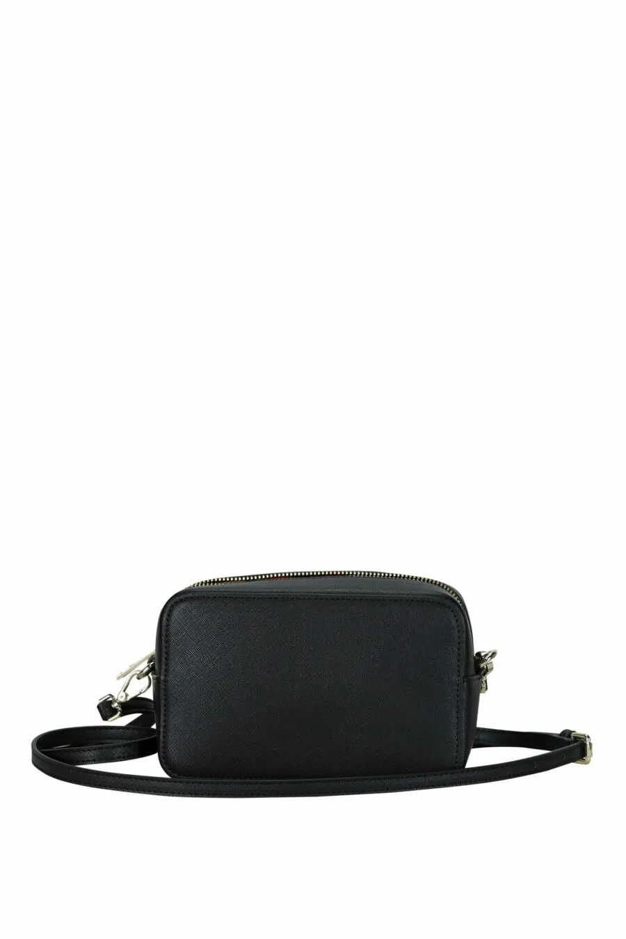 Bolso bandolera negra de cremallera con maxilogo 