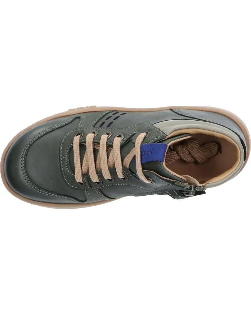 Botas de Niña y Niño KICKERS 829890 TACKFLO 203 KAKI GRIS BLEU