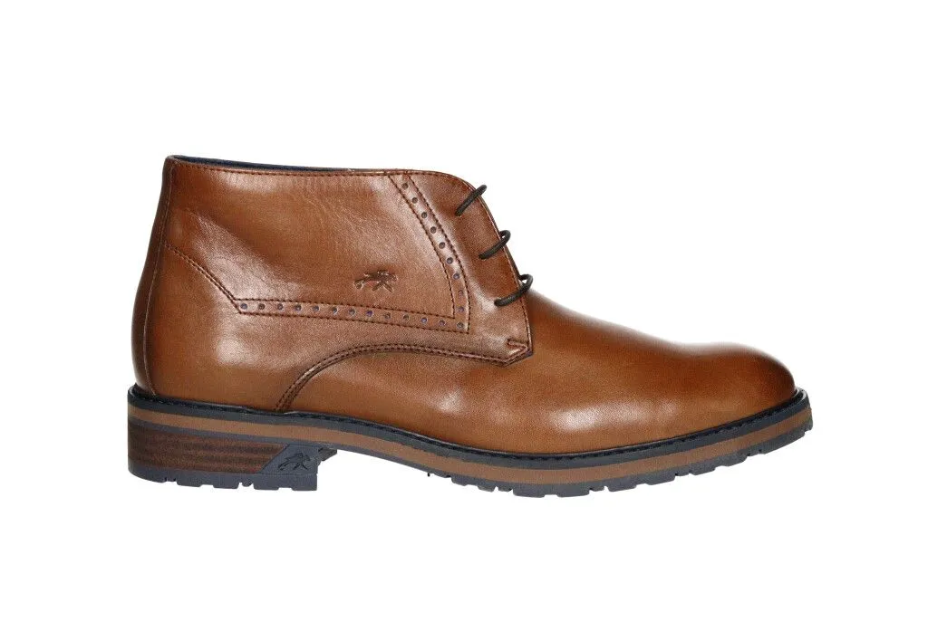 Botin Cordon Piel Cuero Piso Goma