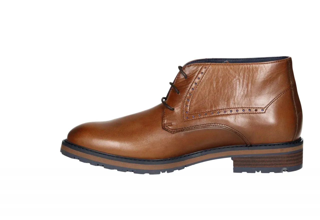 Botin Cordon Piel Cuero Piso Goma