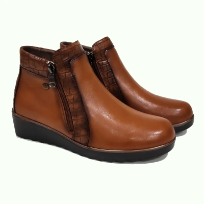 Botin mujer cuña relax cuero