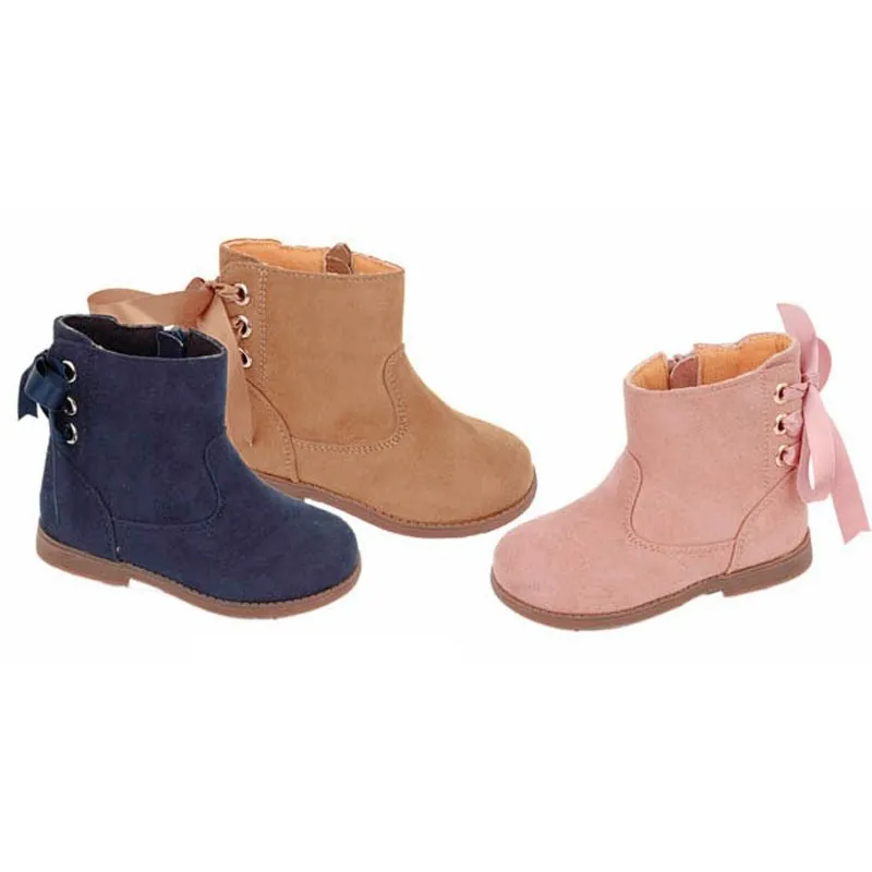 Botin niña con lazo de raso