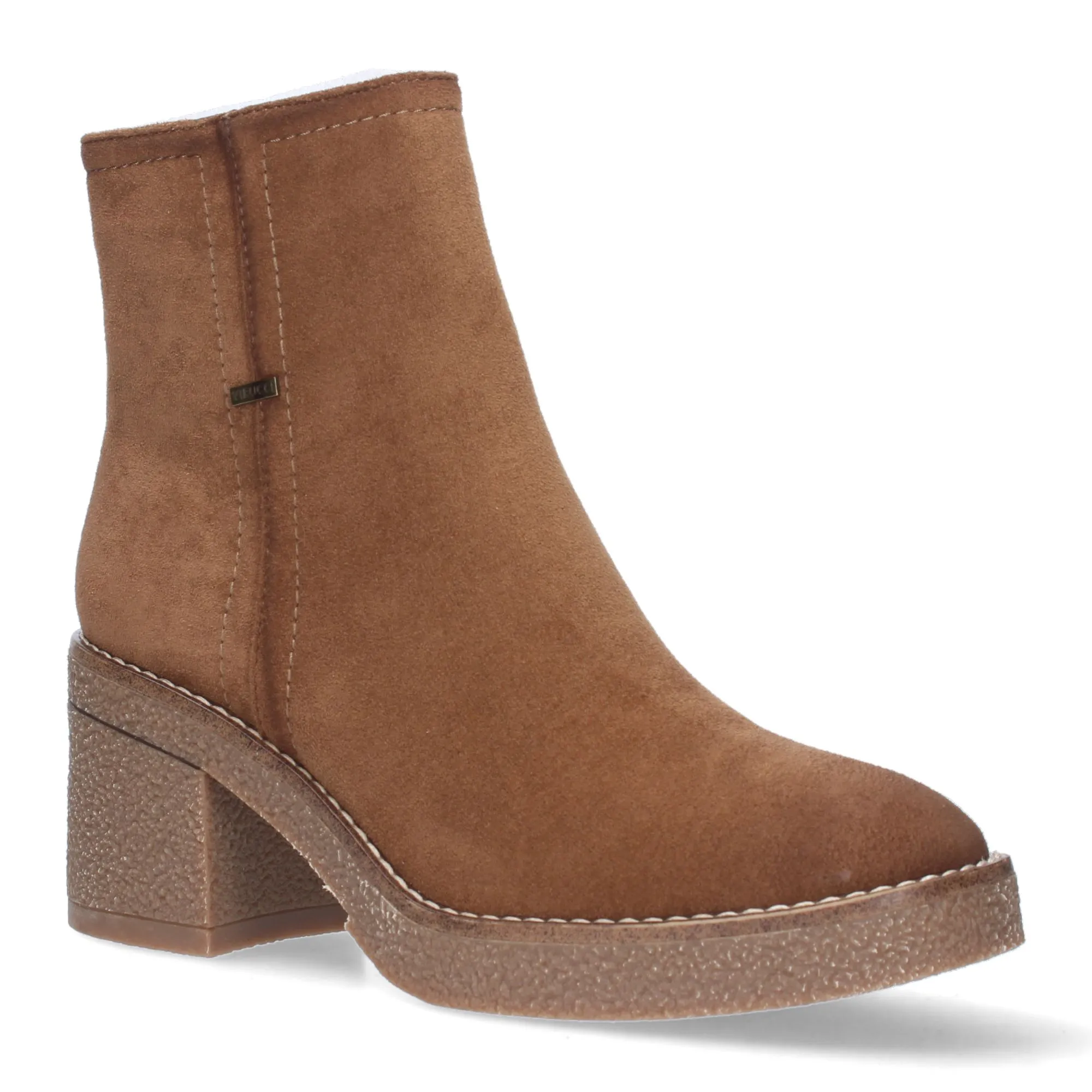 BOTINES COLOR MARRóN TACóN CóMODO COSTURA CAñA MUJER VR3501