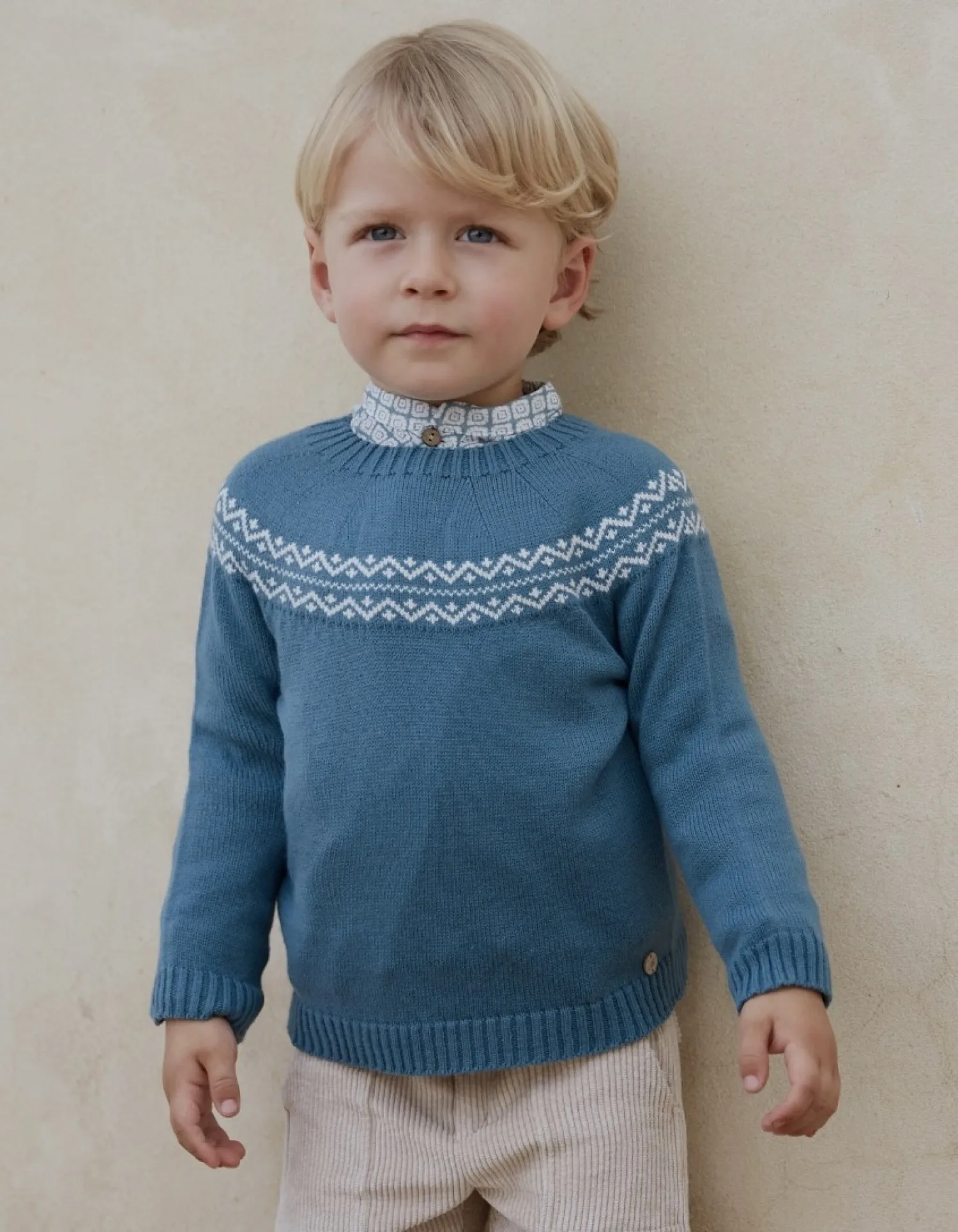 Boy's sweater with Greca Cyane collection