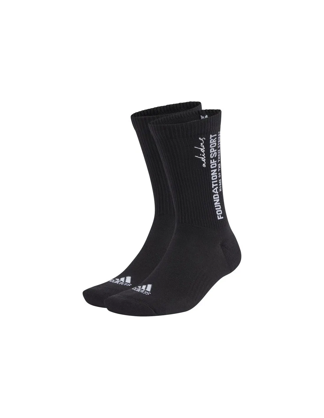 Calcetines adidas Cushioned Sportswear Slogan Graphic Crew 2 Pair Infantil Negro
