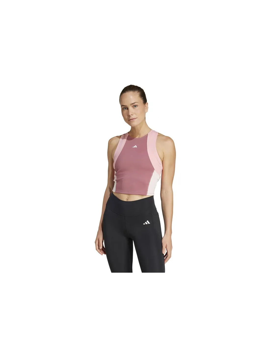 Camiseta adidas Techfit Colorblock Training Cropped Mujer Rosa