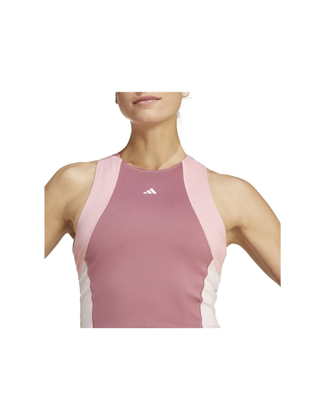 Camiseta adidas Techfit Colorblock Training Cropped Mujer Rosa