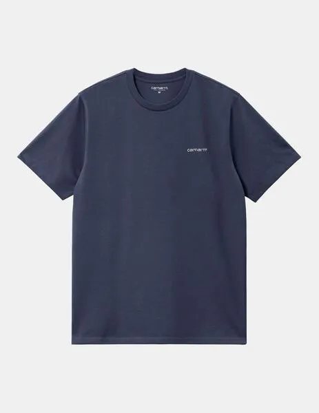 CAMISETA CARHARTT SCRIPT EMBROIDERY  AIR FORCE BLUE / WHIT