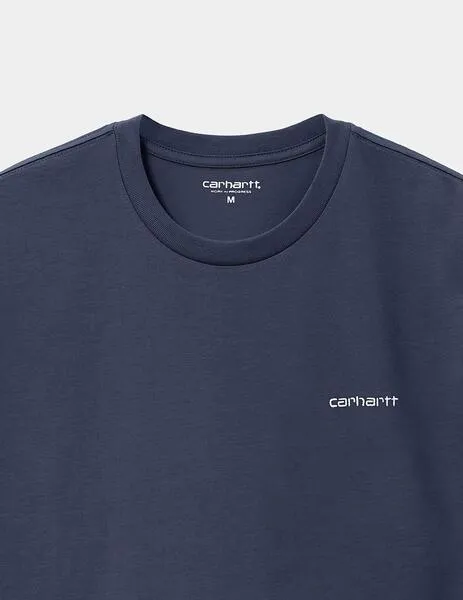 CAMISETA CARHARTT SCRIPT EMBROIDERY  AIR FORCE BLUE / WHIT