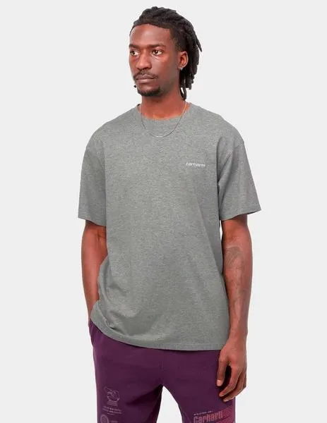 CAMISETA CARHARTT SCRIPT EMBROIDERY  GREY HEATHER WHITE