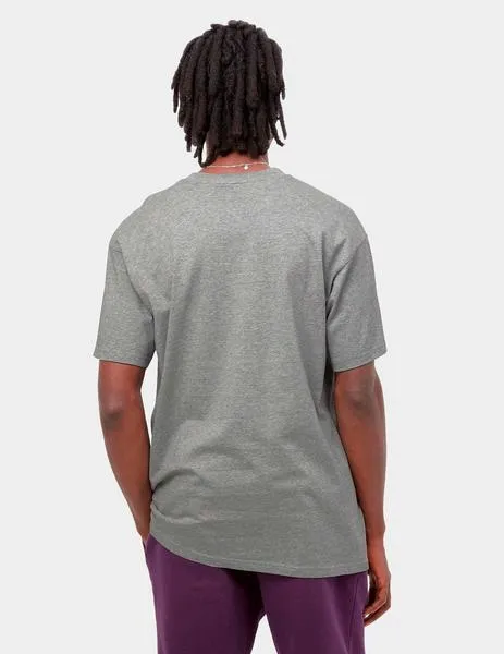 CAMISETA CARHARTT SCRIPT EMBROIDERY  GREY HEATHER WHITE