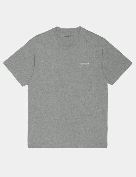 CAMISETA CARHARTT SCRIPT EMBROIDERY  GREY HEATHER WHITE