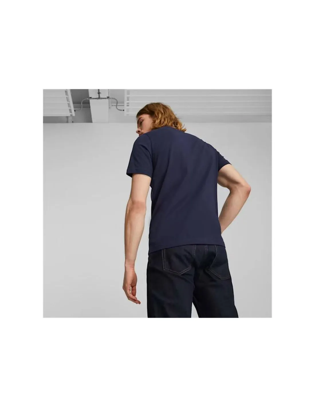 Camiseta Casual Puma Ess+ 2 Col Logo Navy Hombre