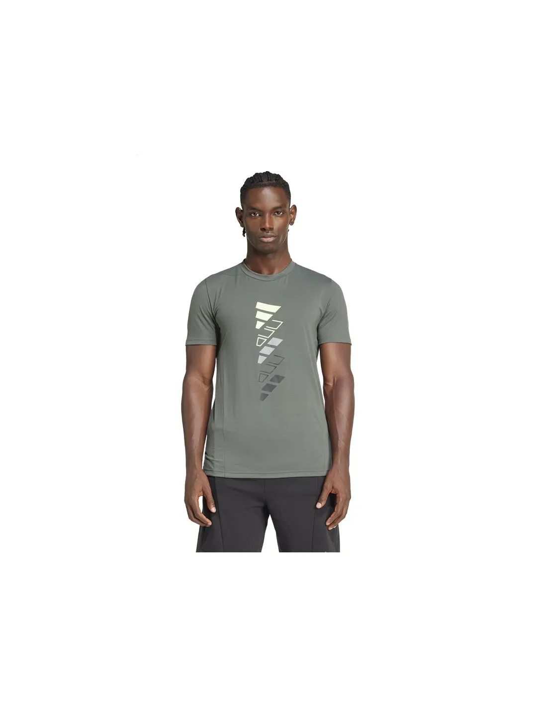 Camiseta de Fitness adidas Aeroready D4T Logo Graphic Hombre Gris