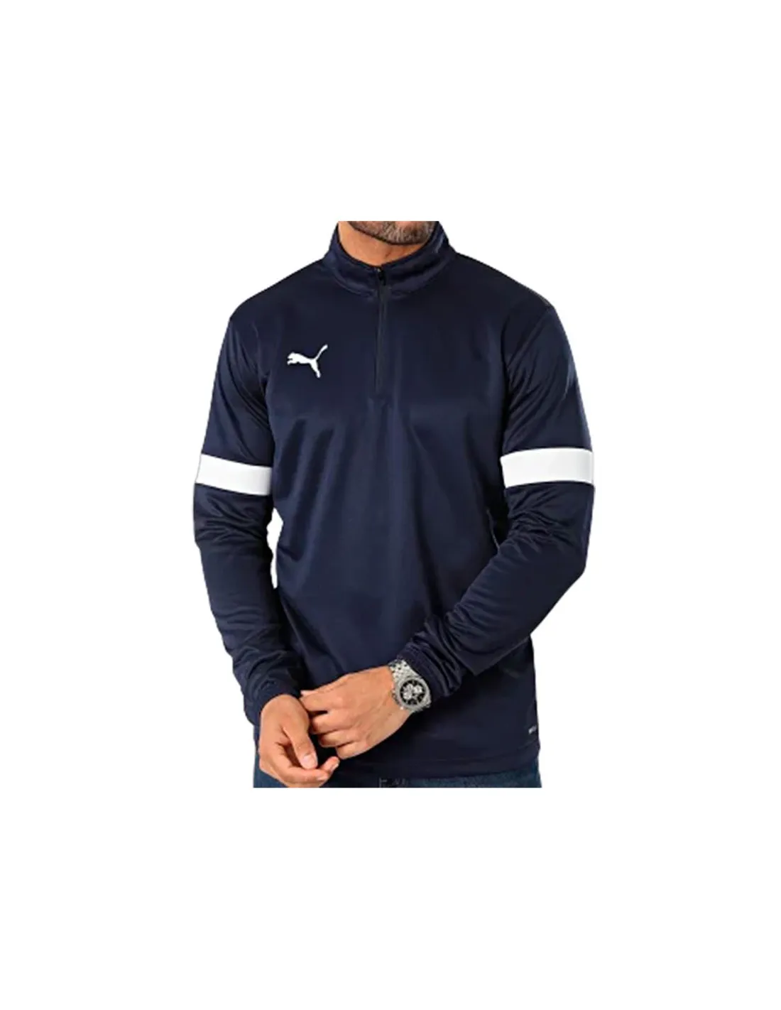 Camiseta de Fútbol Puma individualRISE 1/4 Z Navy Hombre