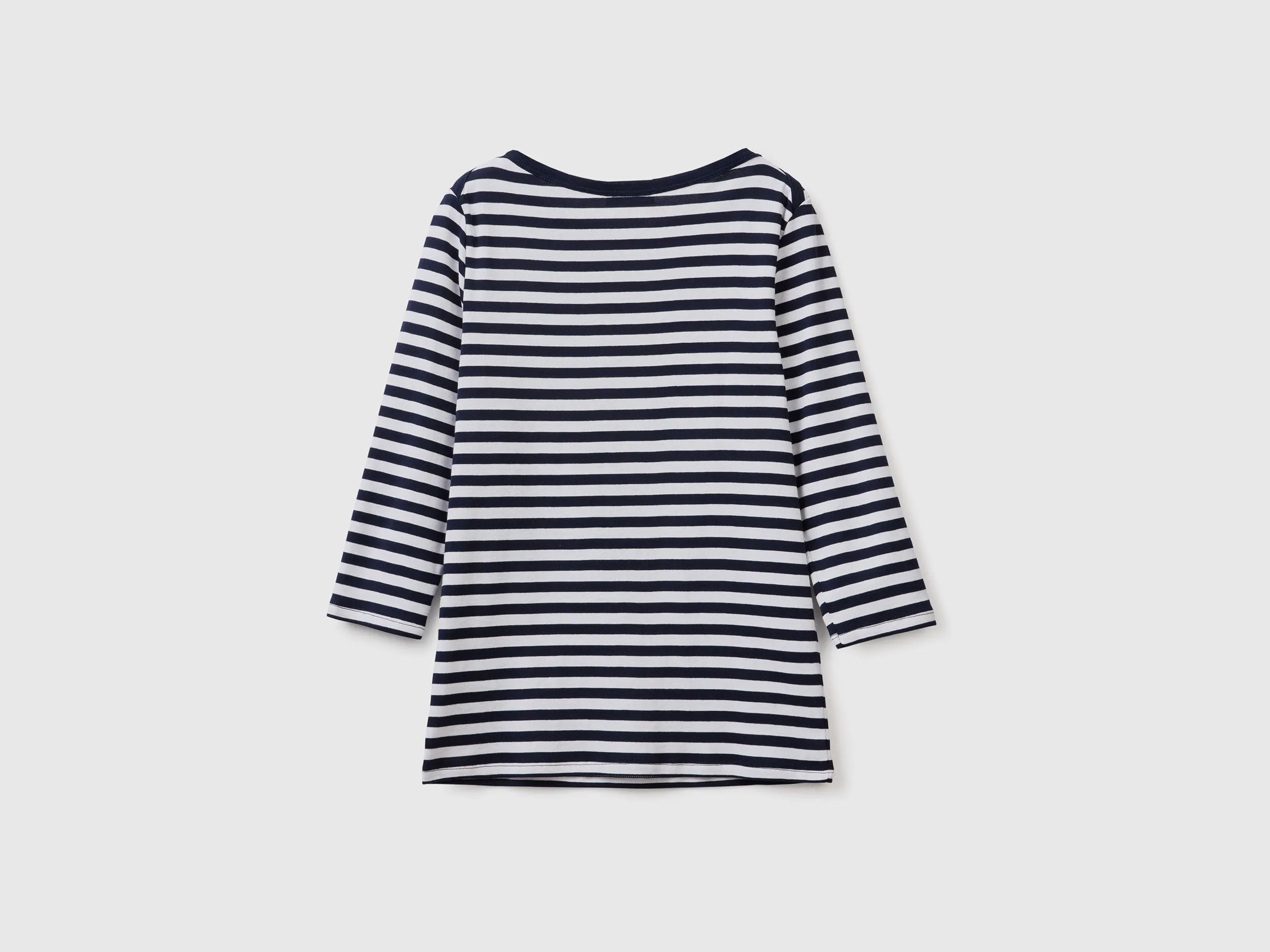 Camiseta de manga francesa de rayas de 100 % algodón
