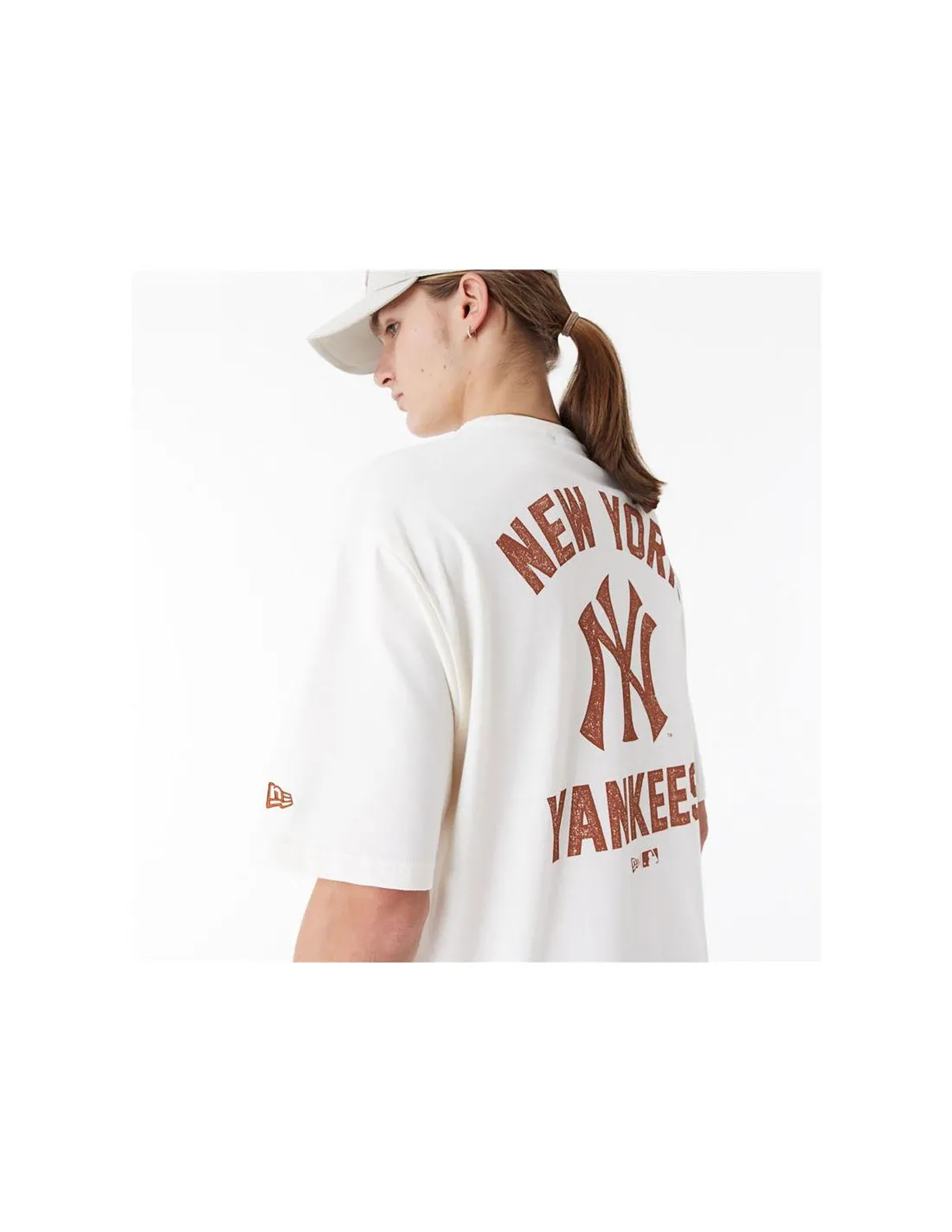 Camiseta New Era Mlb Wordmark Oversized New York Yankees Blanco Hombre