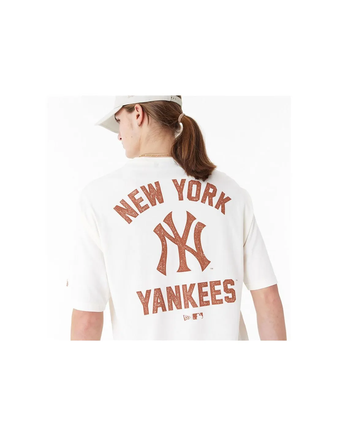 Camiseta New Era Mlb Wordmark Oversized New York Yankees Blanco Hombre