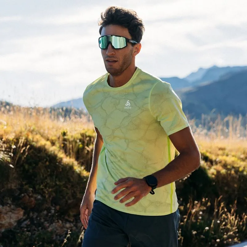 CAMISETA ODLO CAMISETA HOMBRE CREW NECK S/S ZEROWEIGHT ENGINEERED CHILLTEC (SHARP GREEN MELANGE)