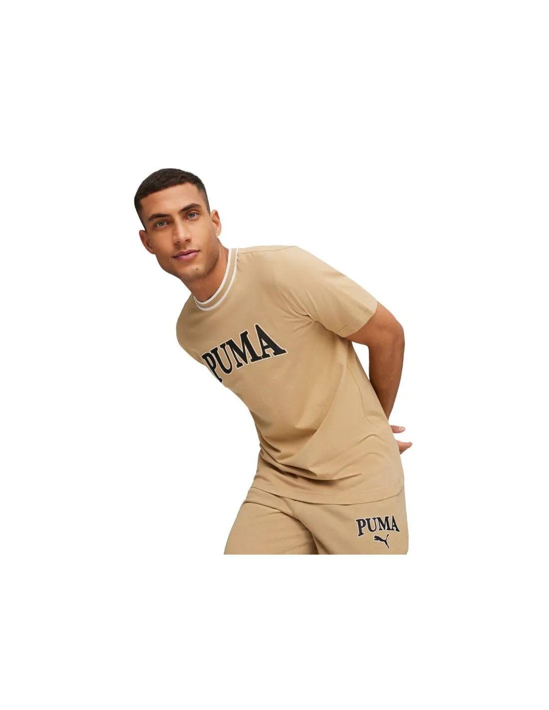 Camiseta Puma Squad Big Graphic Beige Hombre