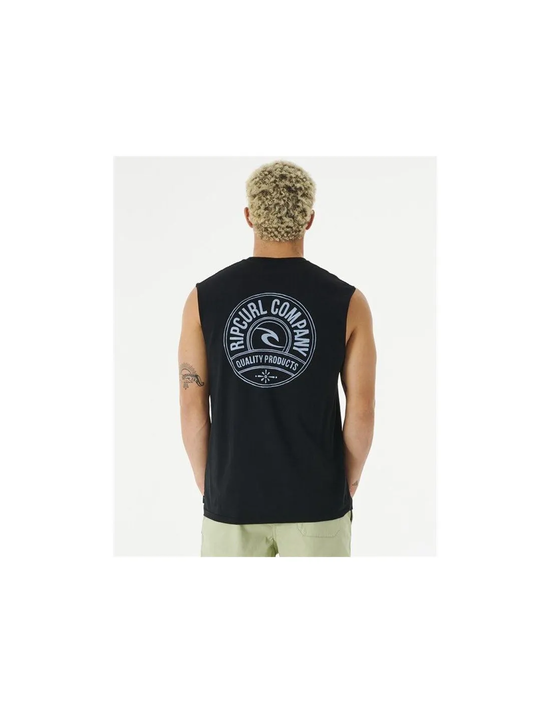 Camiseta Rip Curl Stapler Muscle Hombrem Negro