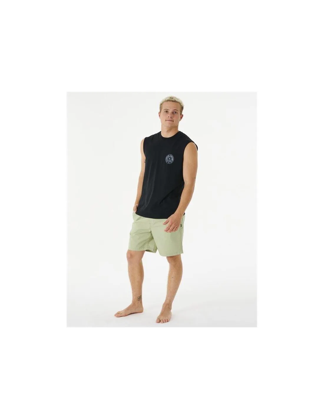 Camiseta Rip Curl Stapler Muscle Hombrem Negro